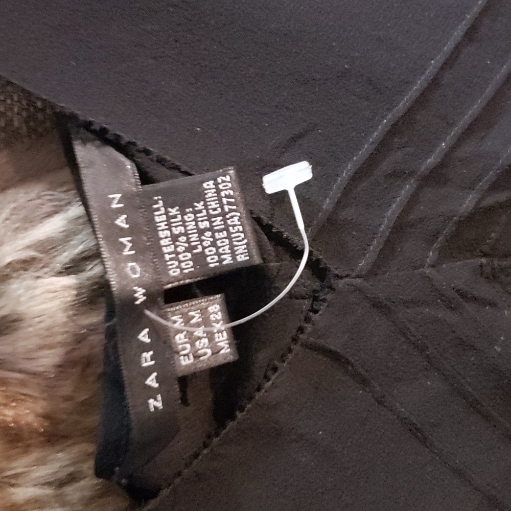 New Zara Black Silk Top - Picture 2 of 2
